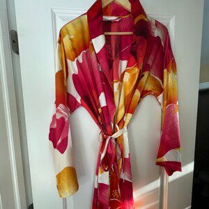 Tropical Satin Robe (Full-length)